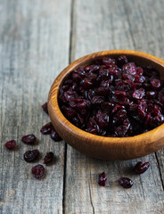 Dried cranberries on a table