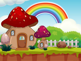 A Cute Cartoon Mushroom House
