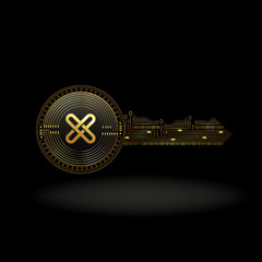 GXChain Cryptocurrency Coin Private Key Background