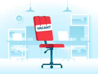Vacant position job in creative office. Business vacancy hiring and work positioning. Vacancies vector concept