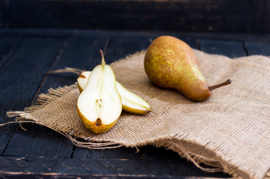Italian pear. Pear Bera. Fresh fruit.