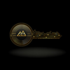 Mithril Cryptocurrency Coin Private Key Background
