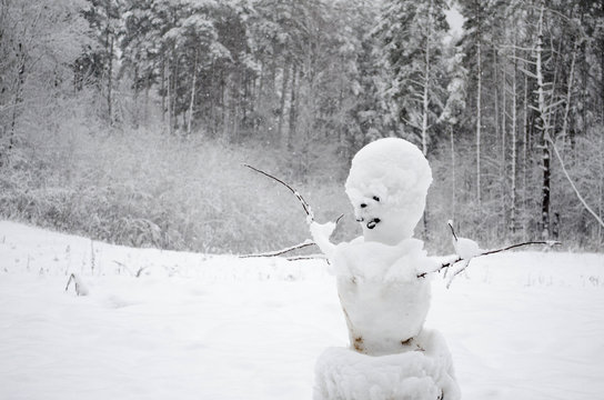 snowman in the forest