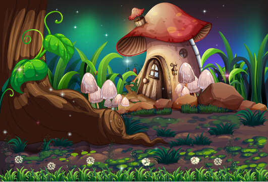 A Dark Forest and Mushroom House