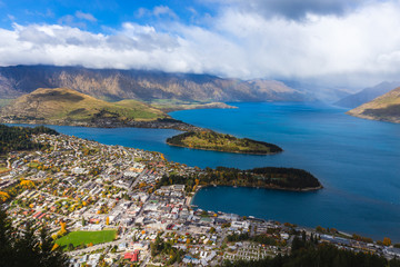 Fototapeta na wymiar Aerial view of Queentown, New Zealand.