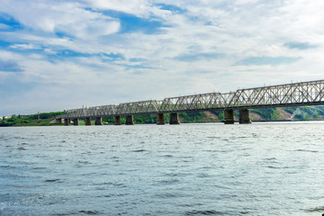 railway bridge across the volga