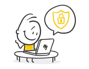 Strichfiguren / Strichmännchen: Cyber security. (Nr. 225)