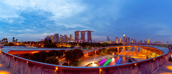 Marina barrage most famous landmark for sigaporean rest and workout at Sigapore, 29 Apr 2018