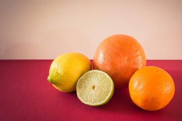 several citrus fruits