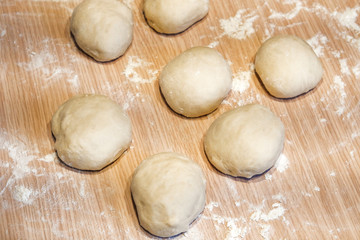 yeast dough on the table
