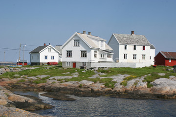 Fototapeta na wymiar The old fishing village of South Gjeslingan in Trondelag Norway