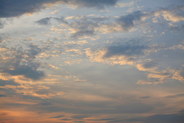 Naklejka na ściany i meble Sunset with clouds background