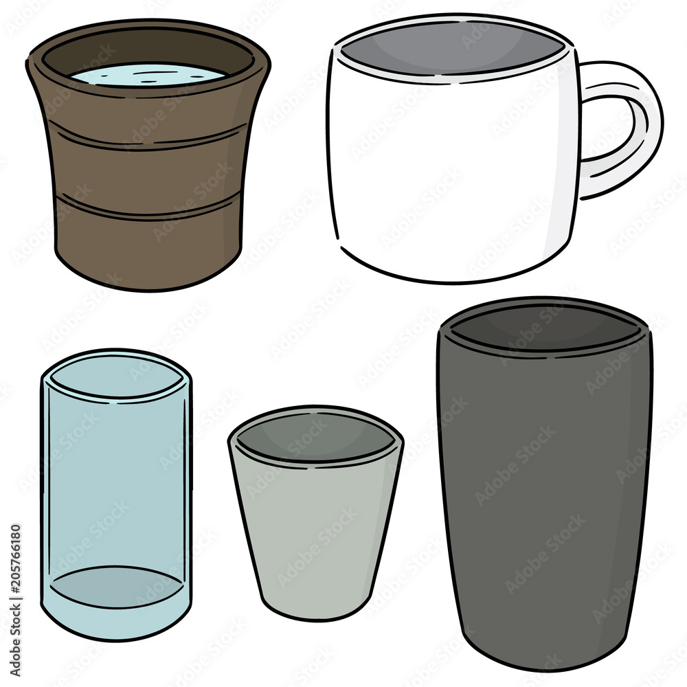 Sticker vector set of beverage cup