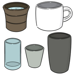 vector set of beverage cup