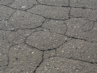 Abstract cracked pattern of asphalt street texture.