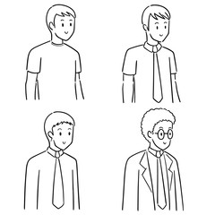 vector set of people