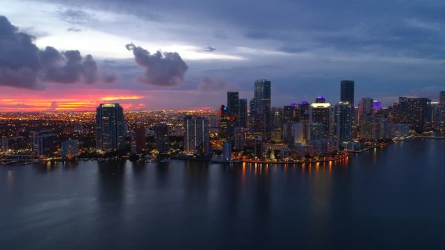Beautiful city ligfhts at twilight