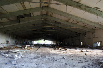 an abandoned building in the summer
