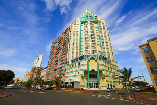 Residential building on OR Tambo parade, near the beach in Durban, KwaZulu-Natal province of South Africa