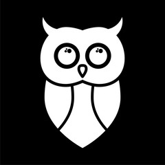 Owl icon, Owl logo, Owl illustration on dark background
