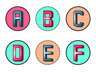 original and beautiful processing of the first six letters of the alphabet 