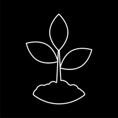 Plant sprout icon, Plant eco logo on dark background