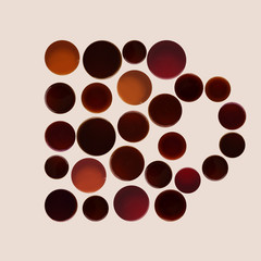 Collection of coffee cups tops isolated on white