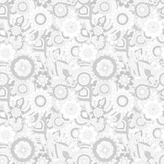 Oriental ornament in grayscale. Seamless pattern.