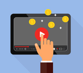 Video monetization concept. Making money from video content.