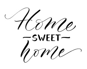Sweet Home lettering. Handwritten modern calligraphy, brush painted letters. Vector illustration. Template for greeting card, poster, logo, badge, icon, banner tag