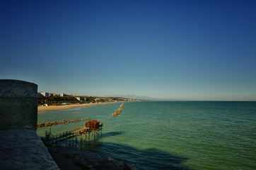 A traditional fishing machine of the city of Termoli, known as ancient Trabucco