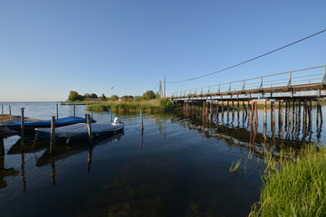 Fischerboote am R&uuml;gischer Booden, Einm&uuml;ndung Wreecher See - Putbus auf R&uuml;gen