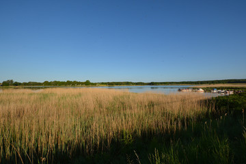 Fischerboote am R&uuml;gischer Booden, Einm&uuml;ndung Wreecher See - Putbus auf R&uuml;gen