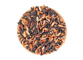 Black rice in a bowl