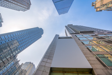 The architectural landscape of the commercial building in the city center of the city