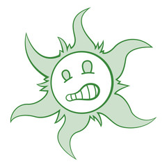 cartoon sun line vector illustration