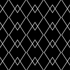 Black and white monochrome geometric seamless pattern