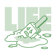 cartoon ice cream line vector illustration