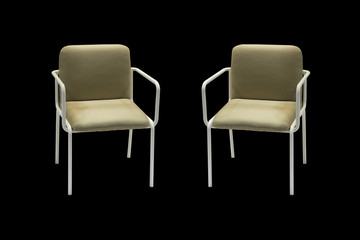 Modern chair isolated on black background,clipping path included.