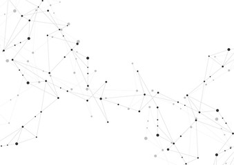 Abstract connection background with lines and dots vector. Geometric network connection