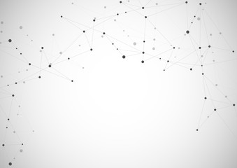 Abstract connection background with lines and dots vector. Geometric network connection