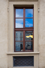 Tedy bear in the window, Prague, Czech republic