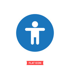 Accessibility vector icon, man symbol. Flat sign illustration for web or mobile app on white background