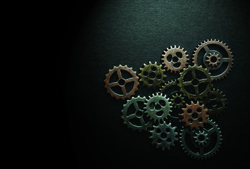  metal gears on black