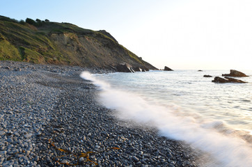 Breaking wave Millook Haven North Cornish Coast