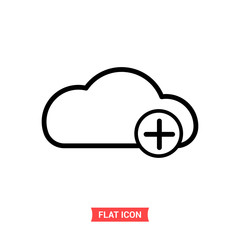 Backup vector icon, upload cloud symbol. Flat sign illustration for web or mobile app on white background