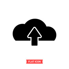 Backup vector icon, upload cloud symbol. Flat sign illustration for web or mobile app on white background