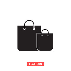 Bag vector icon, shopping symbol. Flat sign illustration for web or mobile app on white background