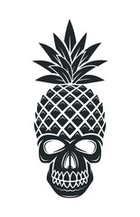 Pineapple skull illustration.