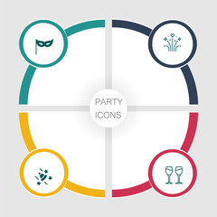 Birthday and party infographic with icon 4 step, for presentatio